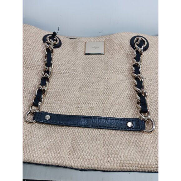 Kate Spade New York Bags Womens Signature Straw Wicker Chain Strap Shoulder Bag - Picture 3 of 8